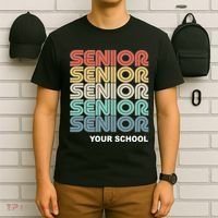 Retro Seniors Graduation Custom School Name T-Shirt thumb 6