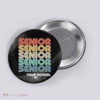 Retro Seniors Graduation Custom School Name Button thumb 0