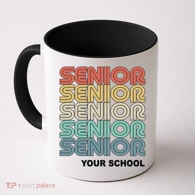 Retro Seniors Graduation Custom School Name Coffee Mug