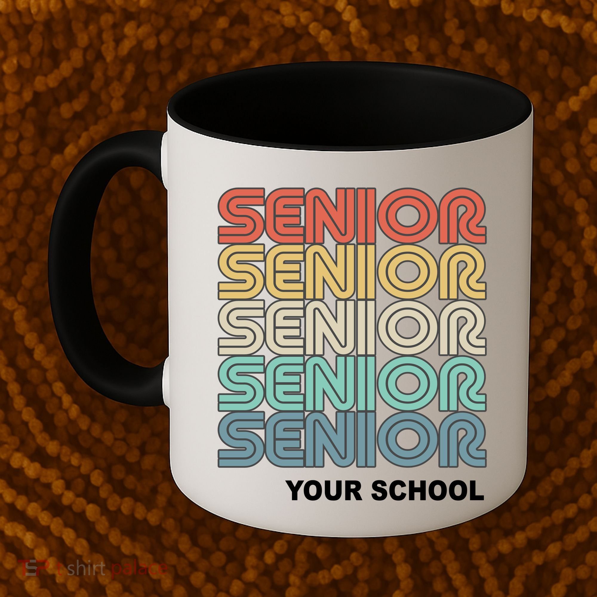 Retro Seniors Graduation Custom School Name Coffee Mug