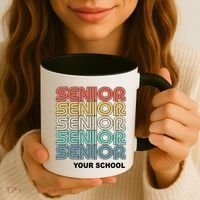 Retro Seniors Graduation Custom School Name Coffee Mug thumb 3