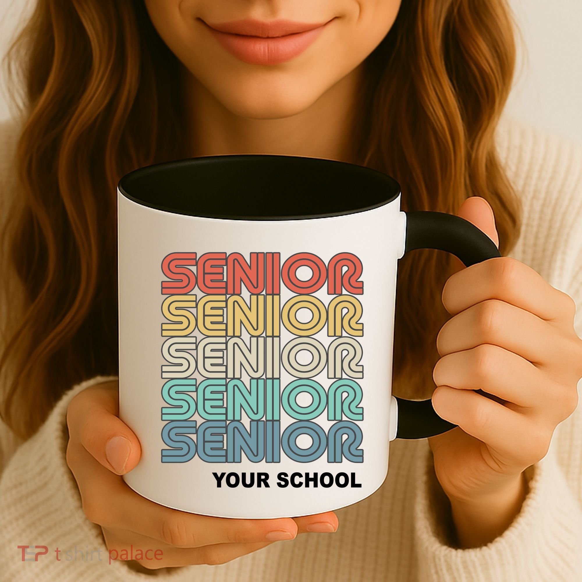 Retro Seniors Graduation Custom School Name Coffee Mug