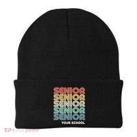 Retro Seniors Graduation Custom School Name Beanie thumb 0