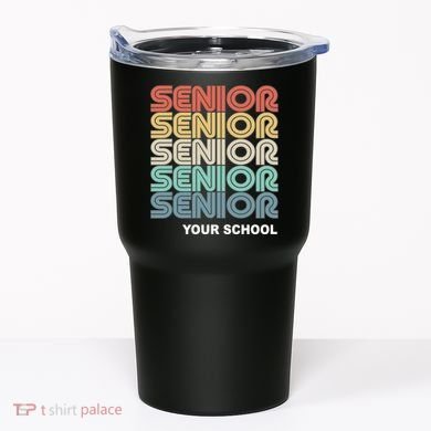 Retro Seniors Graduation Custom School Name Tumbler