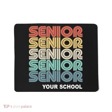 Retro Seniors Graduation Custom School Name Mousepad