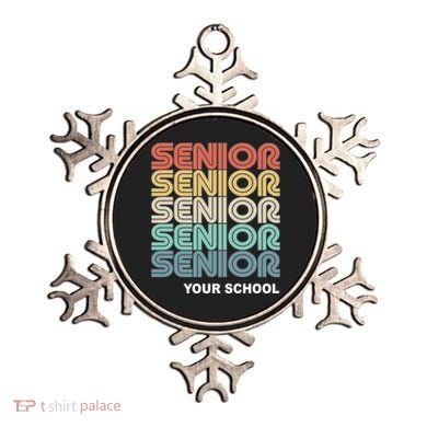 Retro Seniors Graduation Custom School Name Ornament