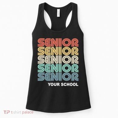 Retro Seniors Graduation Custom School Name Women's Tank Top