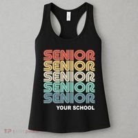 Retro Seniors Graduation Custom School Name Women's Tank Top thumb 3