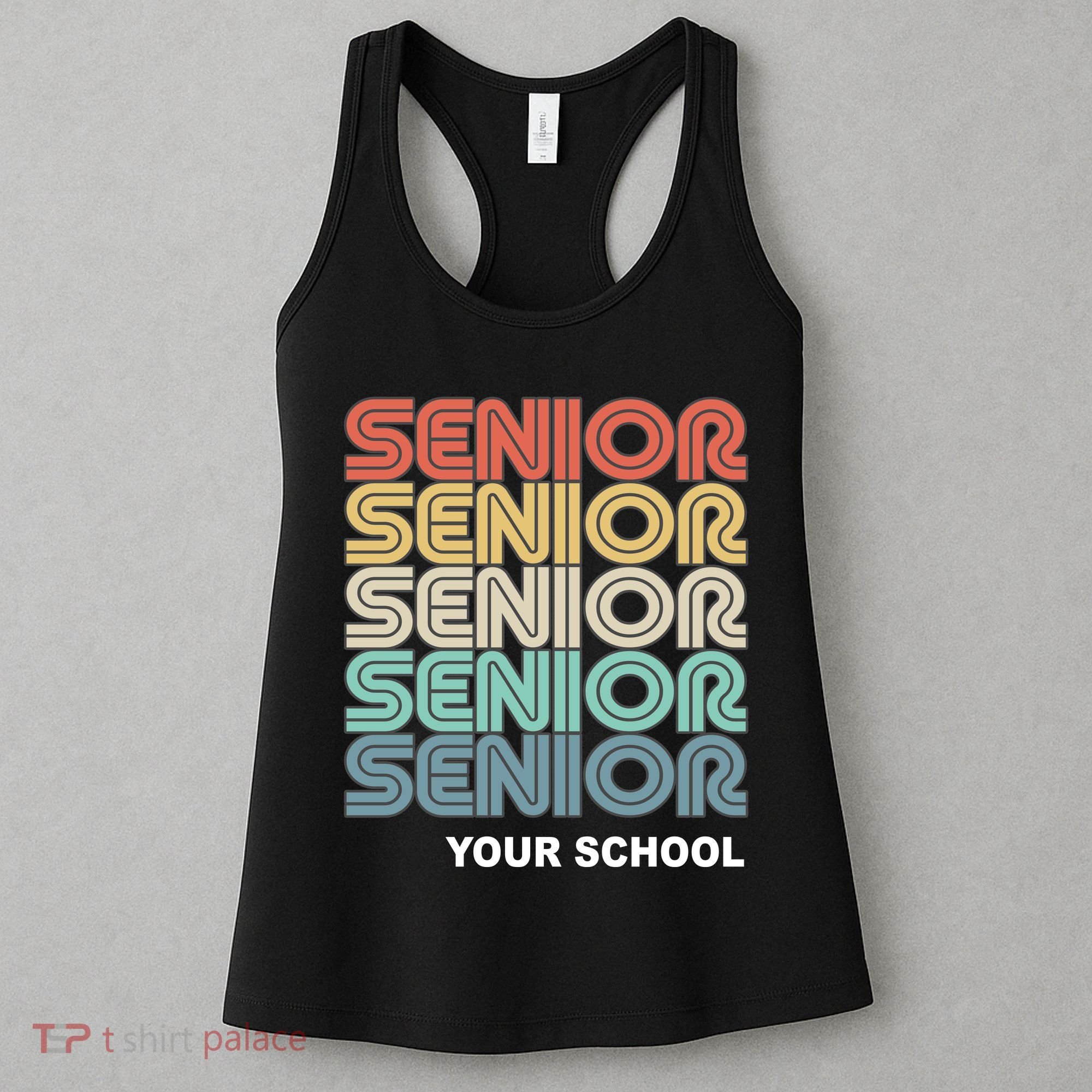 Retro Seniors Graduation Custom School Name Women's Tank Top