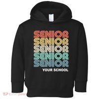 Retro Seniors Graduation Custom School Name Toddler Hoodie thumb 0