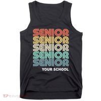 Retro Seniors Graduation Custom School Name Tank Top thumb 0