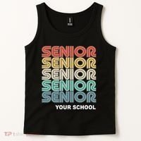 Retro Seniors Graduation Custom School Name Tank Top thumb 2