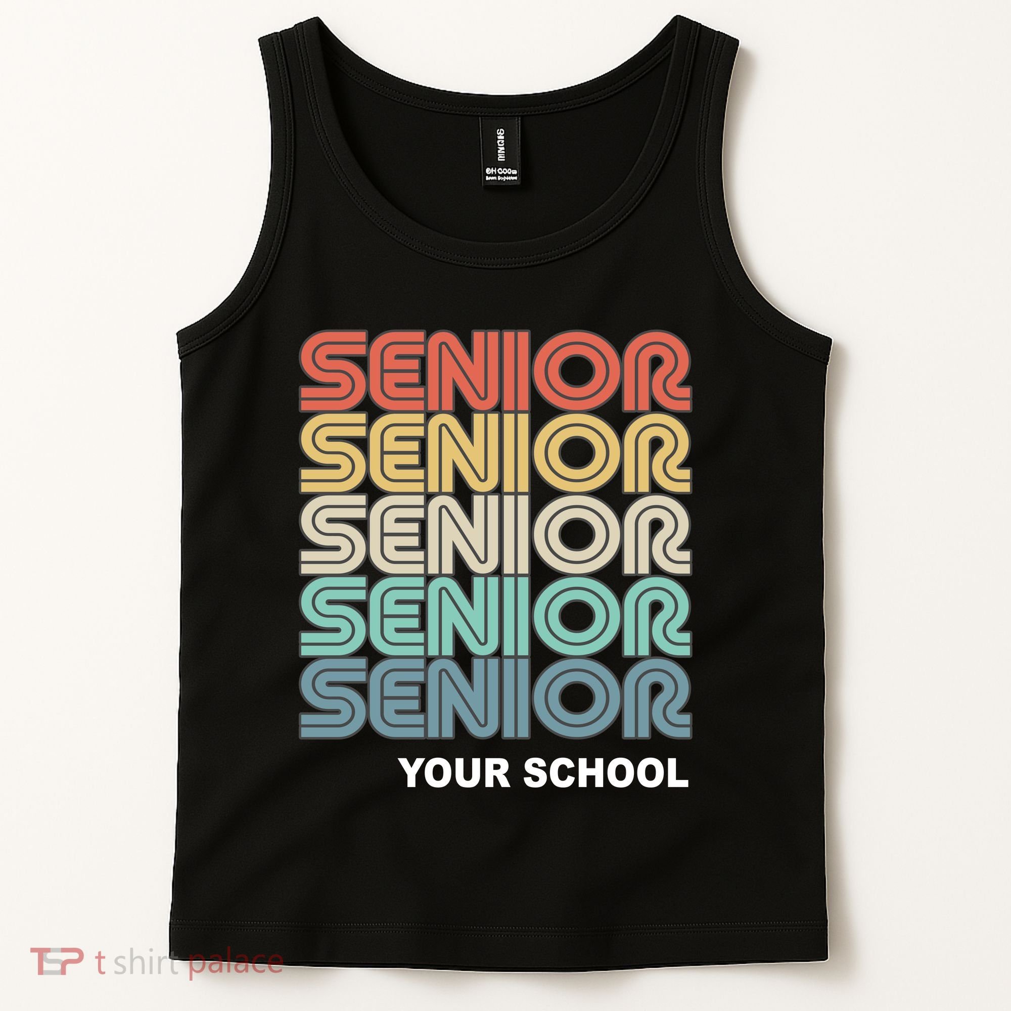 Retro Seniors Graduation Custom School Name Tank Top