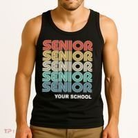 Retro Seniors Graduation Custom School Name Tank Top thumb 3