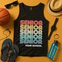 Retro Seniors Graduation Custom School Name Tank Top thumb 4