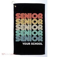 Retro Seniors Graduation Custom School Name Golf Towel thumb 0