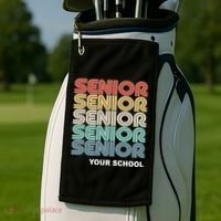 Retro Seniors Graduation Custom School Name Golf Towel thumb 2