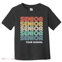Retro Seniors Graduation Custom School Name Toddler T-Shirt thumb 0