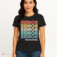 Retro Seniors Graduation Custom School Name Women's T-Shirt thumb 4