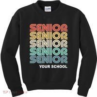 Retro Seniors Graduation Custom School Name Kids Sweatshirt thumb 0