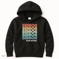 Retro Seniors Graduation Custom School Name Kids Hoodie thumb 0