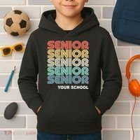 Retro Seniors Graduation Custom School Name Kids Hoodie thumb 2