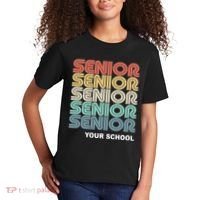 Retro Seniors Graduation Custom School Name Kids T-Shirt thumb 2