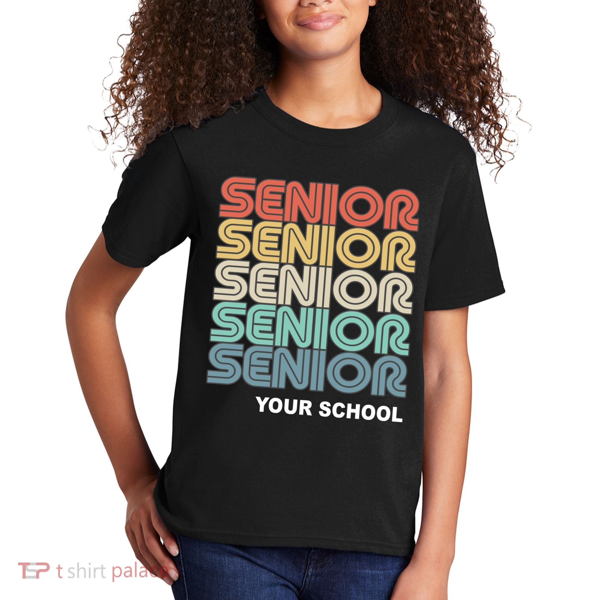 Retro Seniors Graduation Custom School Name Kids T-Shirt