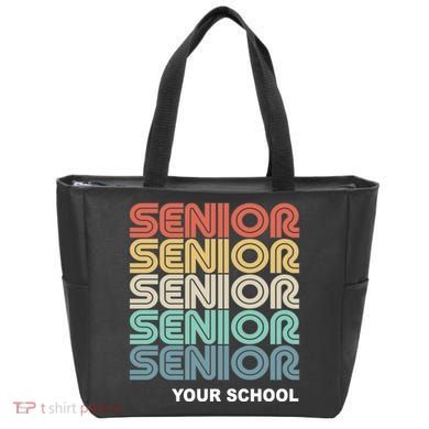 Retro Seniors Graduation Custom School Name Tote Bag