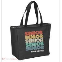 Retro Seniors Graduation Custom School Name Tote Bag thumb 2