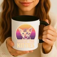 Retro Show Me Your Kitties Funny Meme Coffee Mug thumb 3