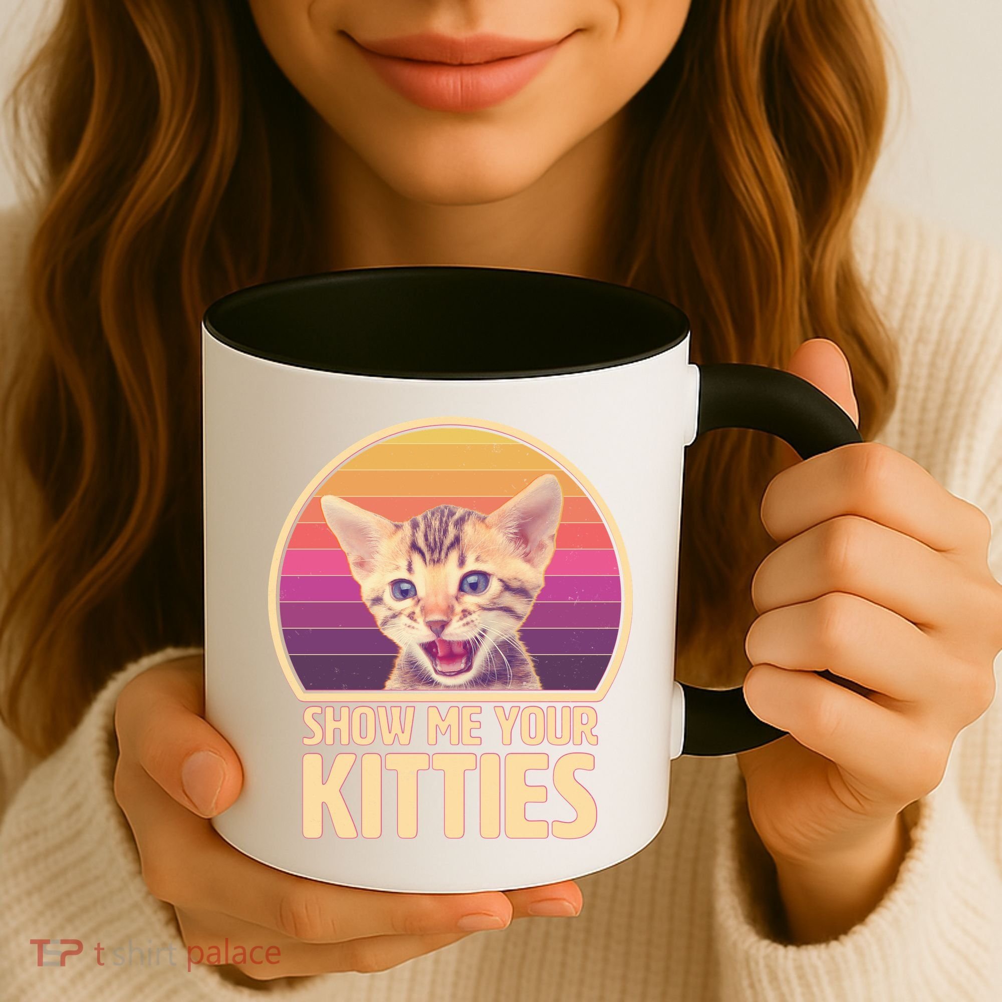 Retro Show Me Your Kitties Funny Meme Coffee Mug