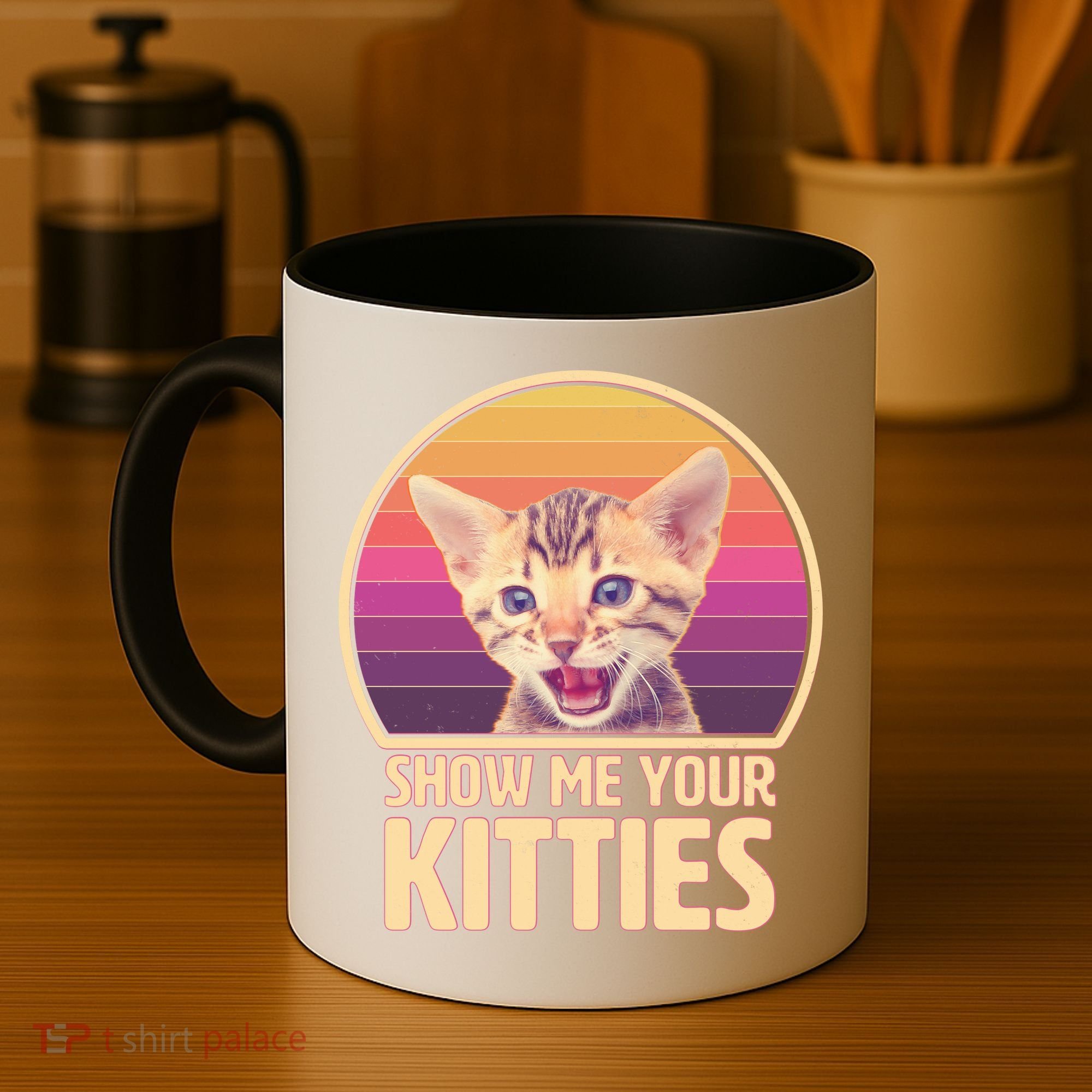 Retro Show Me Your Kitties Funny Meme Coffee Mug