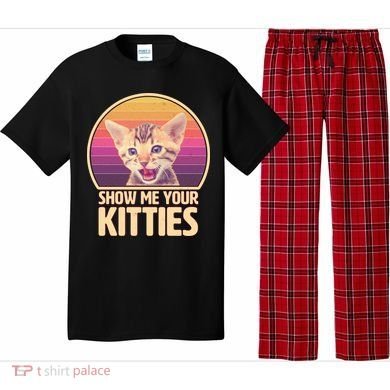 Retro Show Me Your Kitties Funny Meme Pajama Set