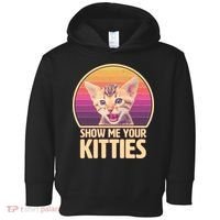 Retro Show Me Your Kitties Funny Meme Toddler Hoodie thumb 0