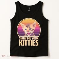 Retro Show Me Your Kitties Funny Meme Tank Top thumb 2