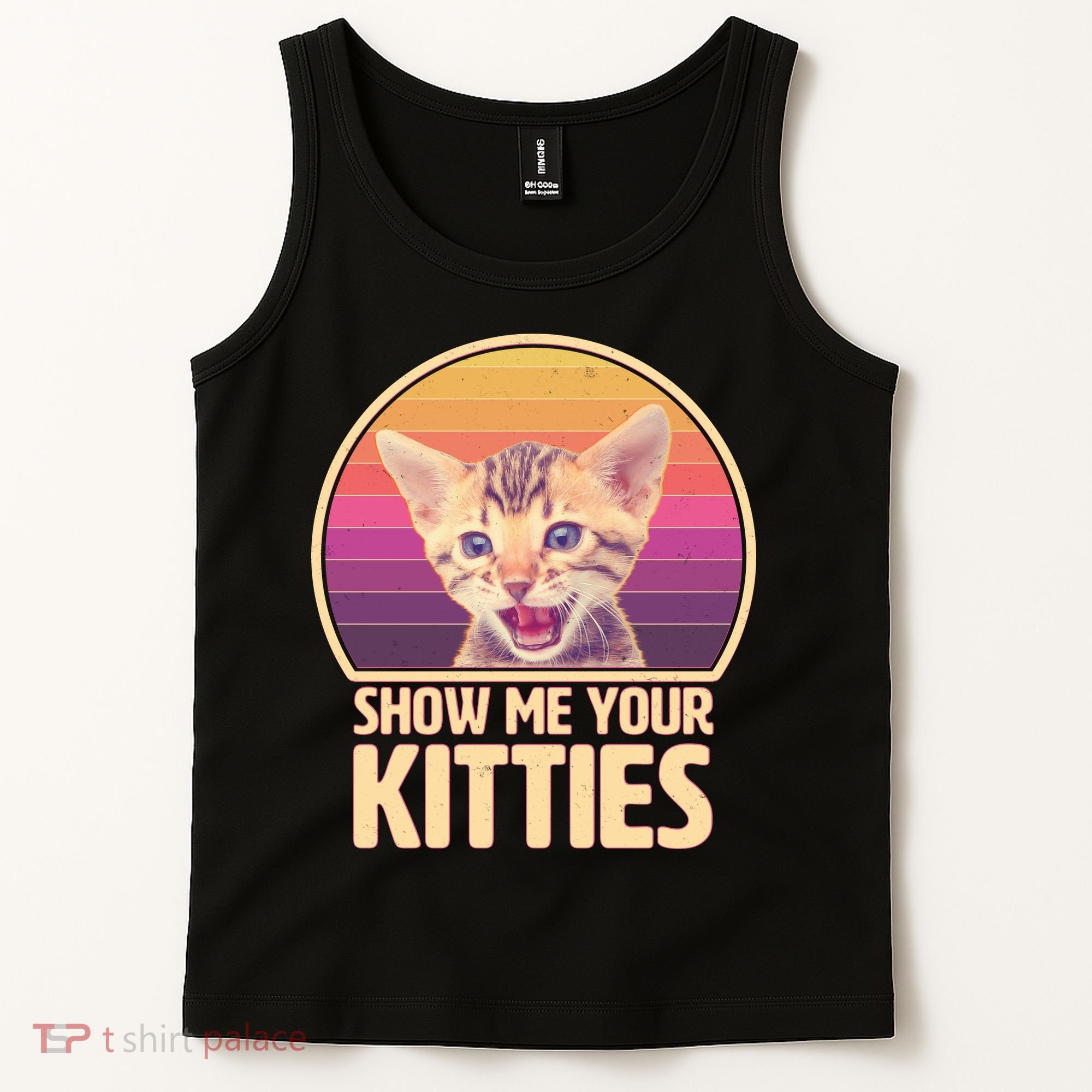 Retro Show Me Your Kitties Funny Meme Tank Top