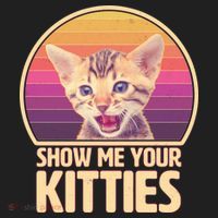 Retro Show Me Your Kitties Funny Meme Golf Towel thumb 3