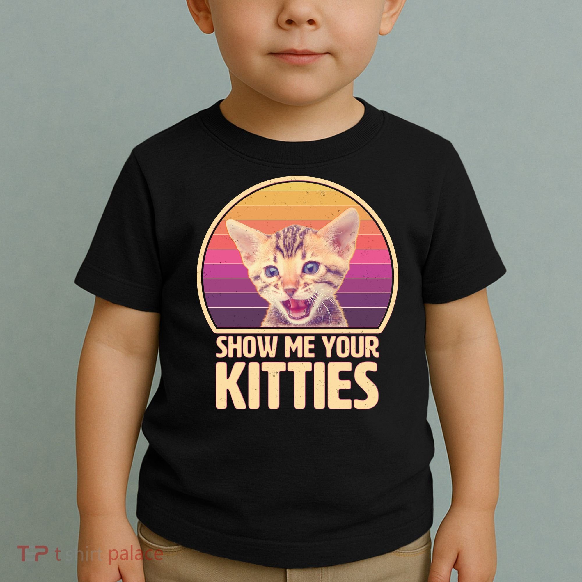 Retro Show Me Your Kitties Funny Meme Toddler T-Shirt