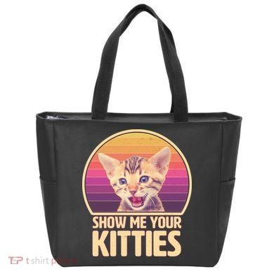 Retro Show Me Your Kitties Funny Meme Tote Bag