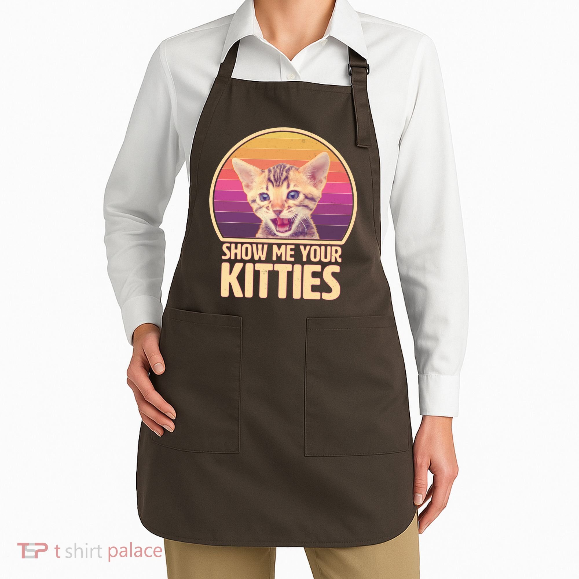 Retro Show Me Your Kitties Funny Meme Apron