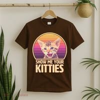 Retro Show Me Your Kitties Funny Meme T-Shirt thumb 2