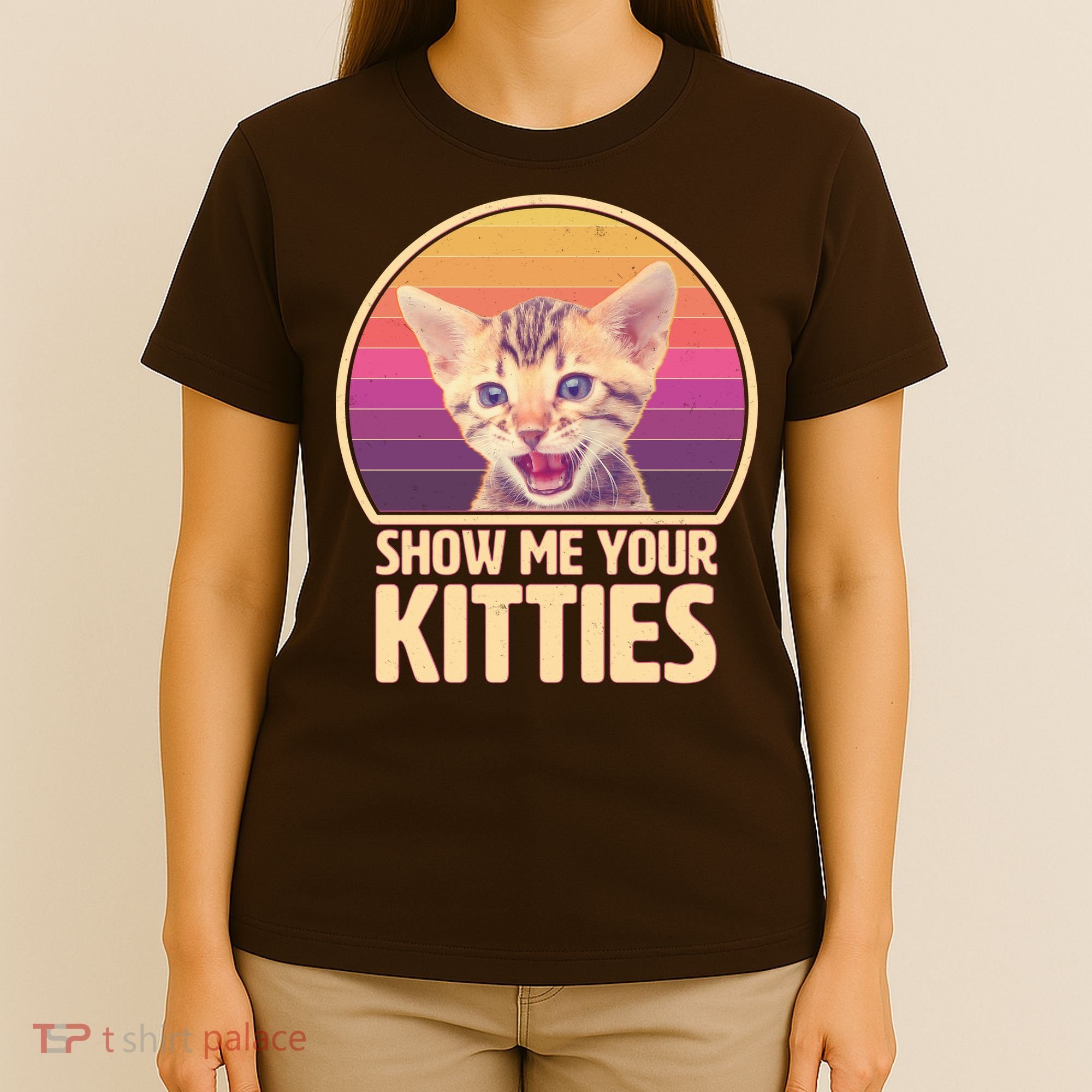Retro Show Me Your Kitties Funny Meme T-Shirt