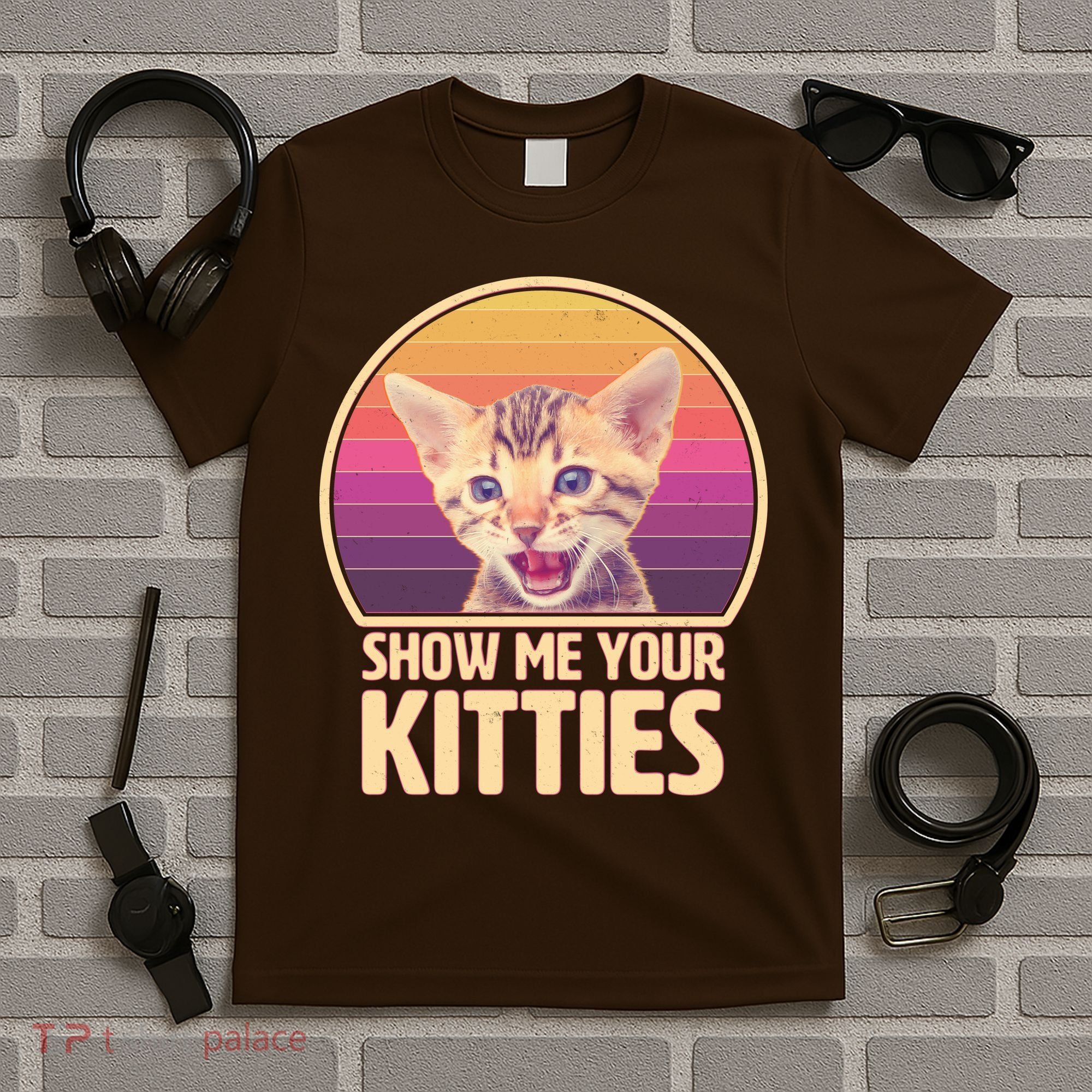 Retro Show Me Your Kitties Funny Meme T-Shirt