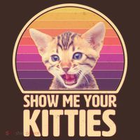 Retro Show Me Your Kitties Funny Meme Coaster thumb 2