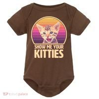 Retro Show Me Your Kitties Funny Meme Baby Bodysuit thumb 0