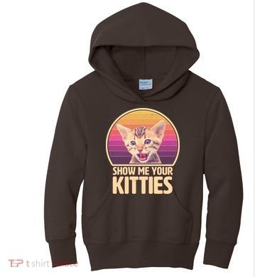 Retro Show Me Your Kitties Funny Meme Kids Hoodie