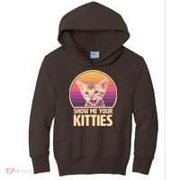 Retro Show Me Your Kitties Funny Meme Kids Hoodie thumb 0
