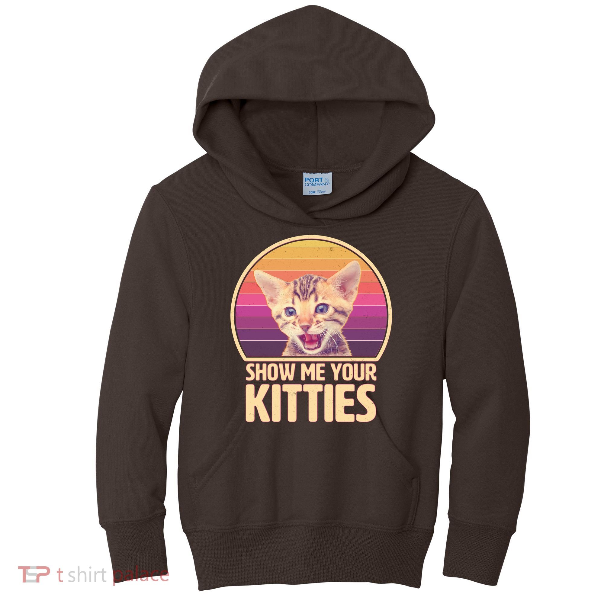 Retro Show Me Your Kitties Funny Meme Kids Hoodie