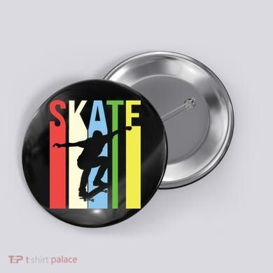Retro Skate Logo Button